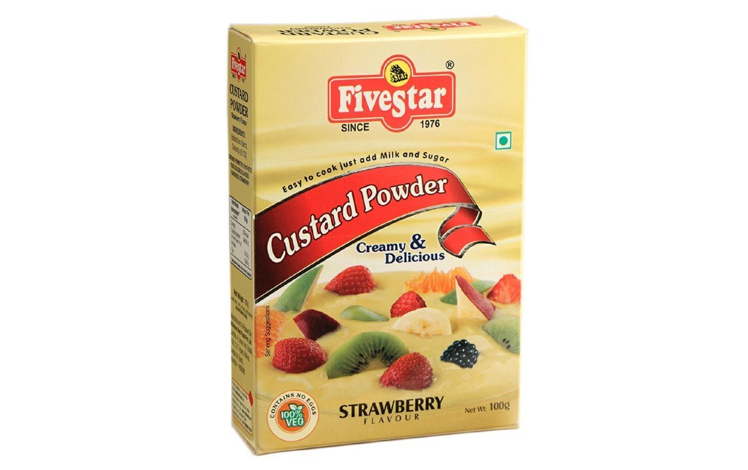 Five Star Custard Powder Strawberry Flavour   Box  100 grams